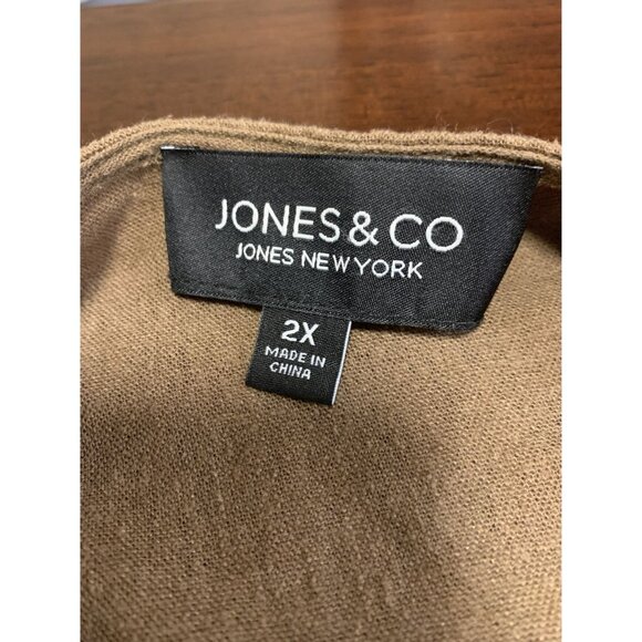 Jones & Co N.Y. Moka Linen Open Front Jacket Size 2X - Picture 4 of 8